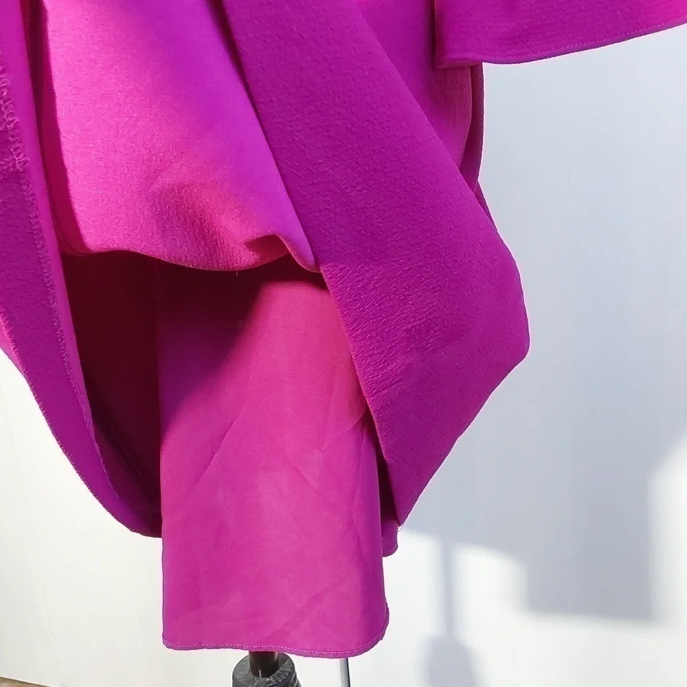 Eliza J |Womens Fuschia Bright Pink Midi Dress Flare Sleeves Fun & Flirty Sz.4 - Picture 7 of 9